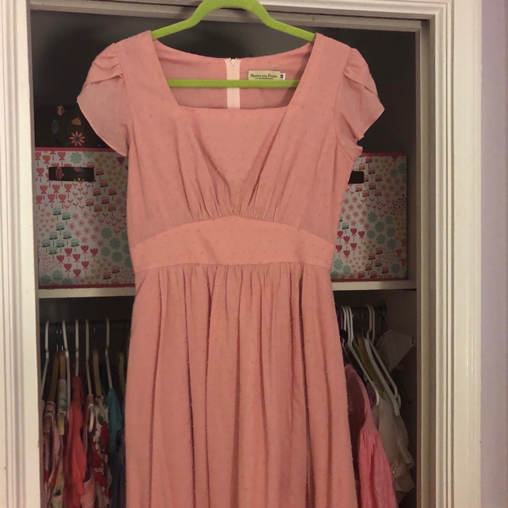 Heartsandfound Pink Cap Sleeve Dress